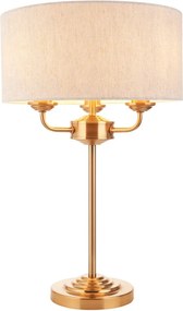 Endon glamour modern asztali lámpa highclere antik sárgaréz természetes vászon end110721