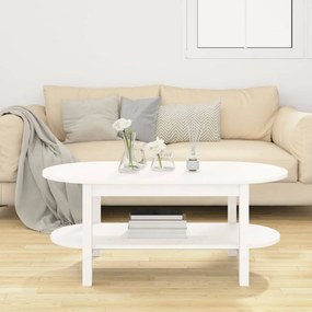 Fehér tömör fenyőfa dohányzóasztal 110 x 55 x 45 cm