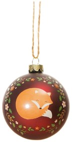 Üveg kézzel készített karácsonyfadísz ø 8 cm Woodland Fox – Sass &amp; Belle