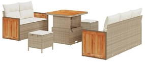 vidaXL Kerti Kanapé Szett párnával 8 pcs Beige és krém
