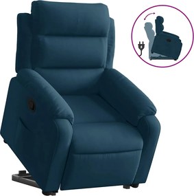 vidaXL kék bársony felállást segítő dönthető fotel