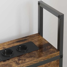 Tárolós Fejtámla Töltő Állomással Füstölt tölgy 75 cm Faanyag