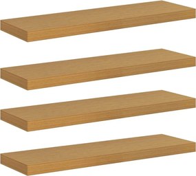 vidaXL Falpolc Falra szerelhető 4 pcs Bézs 90 x 23,5 x 4 cm Faanyag