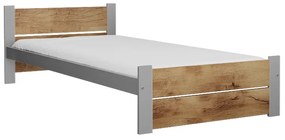 Ágy IKAROS DOUBLE 90 x 200 cm, artisan tölgy/szürke Ágyrács: Léces ágyrács, Matrac: Coco Maxi 20 cm matrac