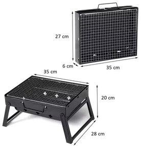 Zaparkorun Hordozható összecsukható faszenes grill - Grillbox