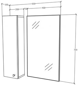 Lucia Fürdőszobai tükrösszekrény MDF előlappal, védőbevonattal Fehér N