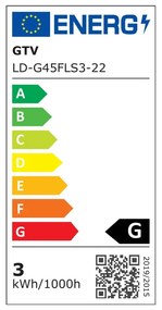 Meleg fehér dimmelhető szálas izzó E14, 3 W – GTV