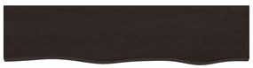 sötétbarna kezelt tömör tölgyfa fali polc 80x20x6 cm