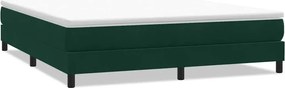 vidaXL sötétzöld bársony rugós ágy matrac nélkül 180x210 cm