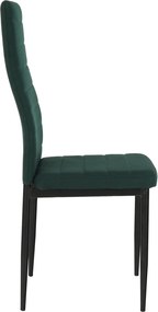 Szék, smaragd szövet/fekete fém, COLETA NOVA