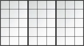 vidaXL 3 db fekete fém fali tükör 100x60 cm