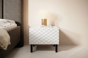 Scalia II 50 1SZ éjjeliszekrény készlet 2 db - fehér matt / fekete lábak