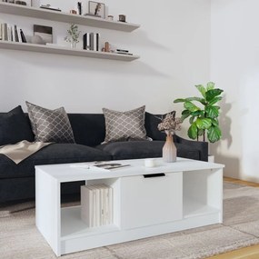 fehér szerelt fa dohányzóasztal 102x50x36 cm