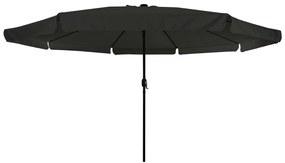 Kerti Napernyő LED Fénnyel ø395x245 cm Fekete