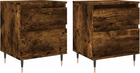 vidaXL 2 db füstös tölgy színű éjjeliszekrény 40 x 35 x 50 cm