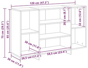Széf kézműves tölgy 120 x 30 x 75 cm Faanyag