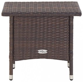 barna polyrattan teázóasztal 50 x 50 x 47 cm