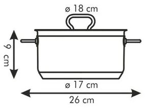 Tescoma HOME PROFI lábas fedővel, 18 cm, 18 cm átmérőjű