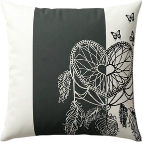 Pamut párnahuzat TIRSO POLY 45x45 cm, szürke-fehér