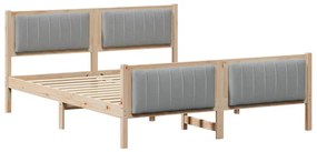 Ágykeret Barna és világosszürke 150 x 200 cm Tömör fenyőfa