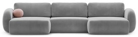 Sötétszürke bársony kinyitható-tárolóhelyes (U alakú) sarokkanapé Tonale – Cosmopolitan Design