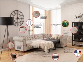 Bézs bársony kinyitható sarokkanapé (jobb oldali-L alakú) York Blik – Ropez