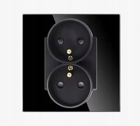 Kontakt Flex Elektromos Aljzat Tűvel Üveg Függőleges Dupla Fekete