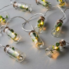 URBAN JUNGLE Led-es égősor, befőttes üveg / levél