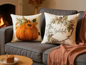 Dekoratív párnahuzat GRATEFUL 45x45 cm, bézs