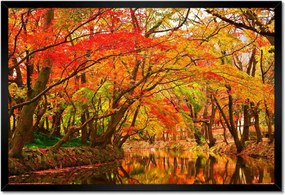 Poszterek keretben 60x40 Őszi tájkép folyóval