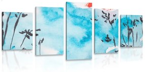 5-részes kép japán felfő festmény