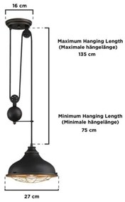 Westinghouse 61249 - Csillár zsinóron CHAVES 1xE27/60W/230V