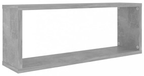 4 db betonszürke szerelt fa négyszögű fali polc 60 x 15 x 23 cm