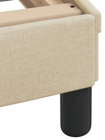 krémszínű szövet ágykeret fejtámlával Dover 80 x 200 cm