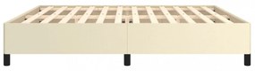 vidaXL krémszínű műbőr ágykeret 200x200 cm