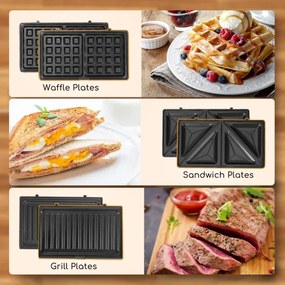 Aigostar - Szendvics készítő 800W/230V fekete