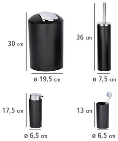 Fekete műanyag fürdőszobai kiegészítő szett Calvo – Wenko