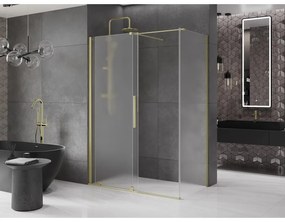 Mexen Velar, zuhanykabin tolóajtóval 130 x 75 cm, 8 mm matt üveg, arany matt, 871-130-075-31-55