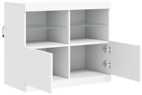 fehér tálalószekrény LED-világítással 81 x 37 x 67 cm