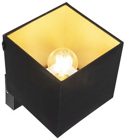 Fali lámpa fekete USB-vel és fekete négyzet alakú árnyékolóval - Combi 1