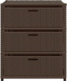 vidaXL barna polyrattan kerti tárolószekrény 55 x 59 x 69 cm