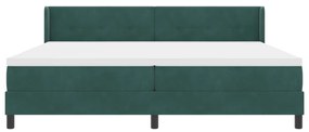 Boxspring Ágy Matrac Vele 200x200 cm Sötét Zöld Bársonyos