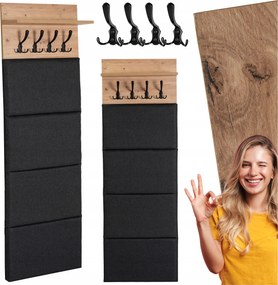 Ruhaakasztó Kárpitozott Falpanel Előszobába Tölgy Parma