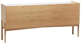 Natúr színű alacsony komód tölgyfa dekorral 177x42 cm Bottrup – Woodman