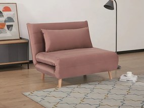 Rózsaszín kinyitható fotel SPIKE VELVET