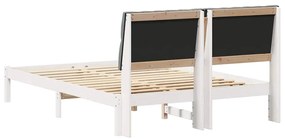 Ágykeret Kárpitozott Fejtámlával fejtámlával Fehér 150 x 200 cm