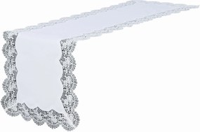 Abrosz Futópad 60x120 fehér Rosse csipkés, rózsamintás