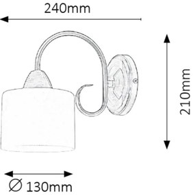 Rabalux 7274 - Fali lámpa EDITH 1xE27/60W/230V bronz