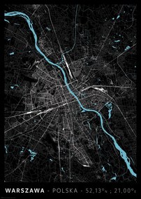 Varsó vårostérkép poszter A2 42x59,4 cm