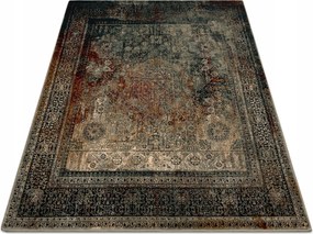 Nappali szőnyeg gyapjú Omega Mamluk rozetta vintage smaragd 170x170 cm